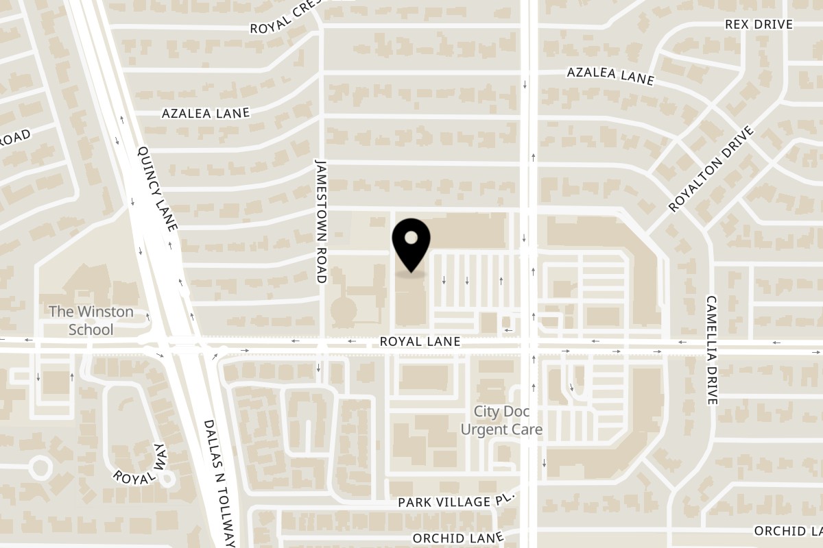 Map showing the location of Princi Italia Dallas on 5959 Royal Ln #707 in Dallas
